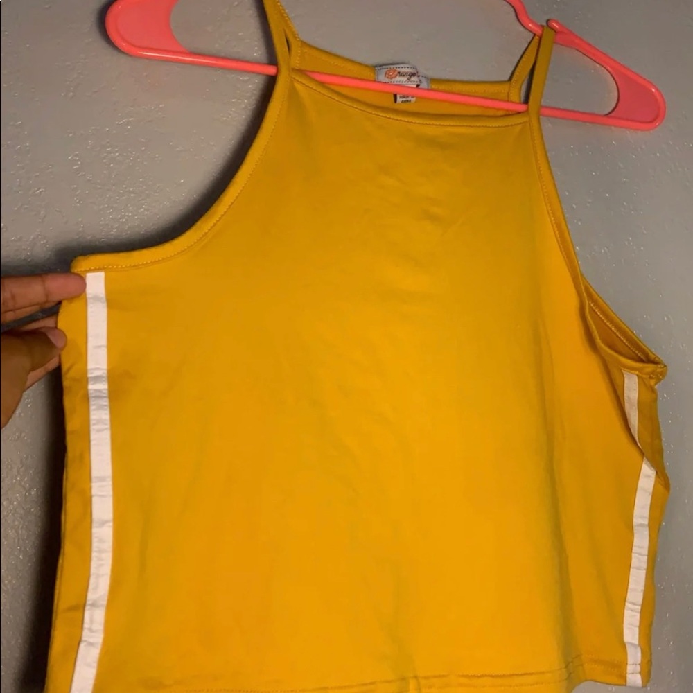 Yellow cropped blouse